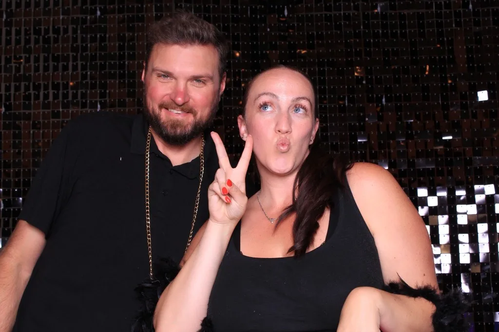 Keshley Roundy and Ben Mitchell of Proof Of Party at the photo booth